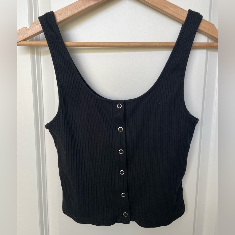 Button up cropped tank